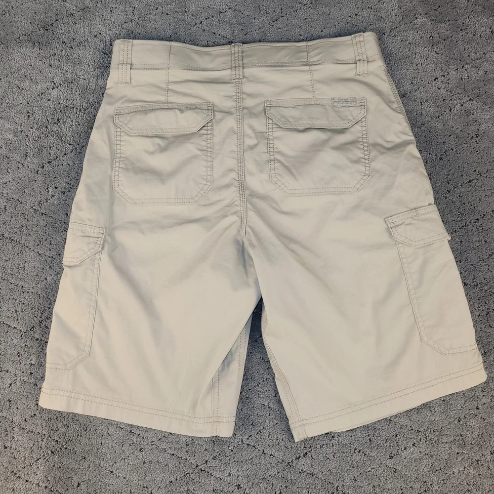Lee Extreme Motion Cargo Shorts Mens 32 Khaki Stretch Comfort Hiking Casual 10